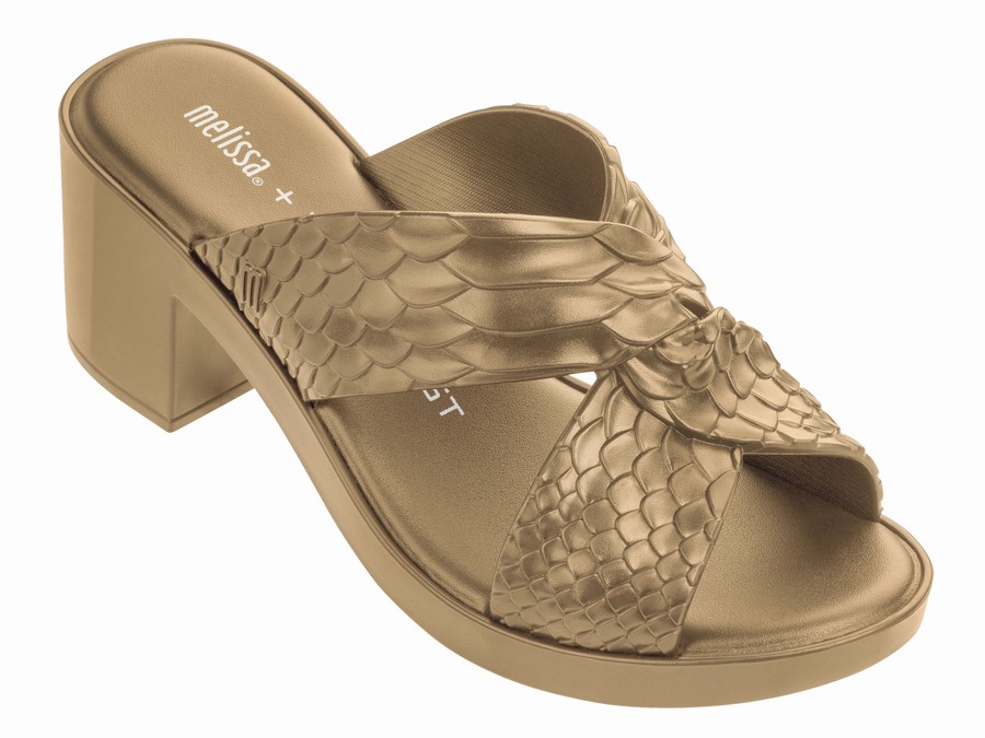 Zapatos Altos Melissa Baja Mujer - Doradas - Argentina BHG-637985